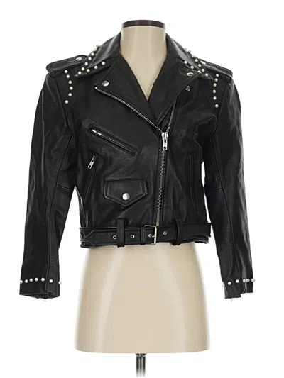 Pre-owned Joie Leather Jacket In Black