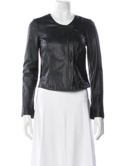Pre-owned Joie Leather Jacket In Blue