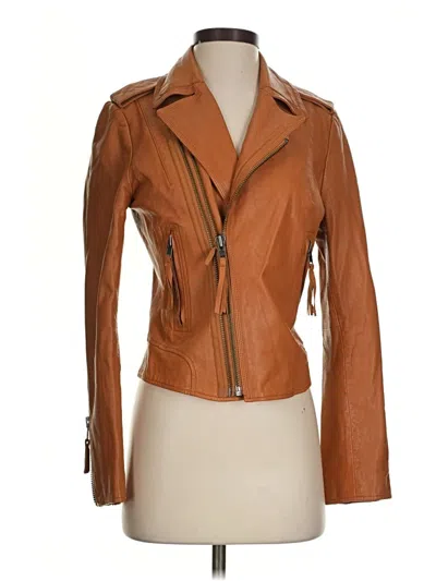 Pre-owned Joie Leather Jacket In Brown