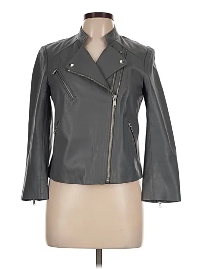 Pre-owned Joie Leather Jacket In Gray