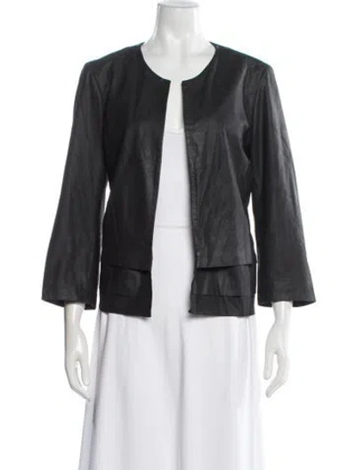 Pre-owned Joie Leather Jacket In Grey