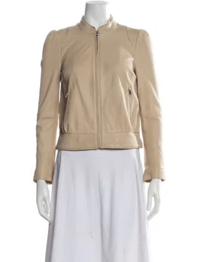 Pre-owned Joie Leather Jacket In Neutral