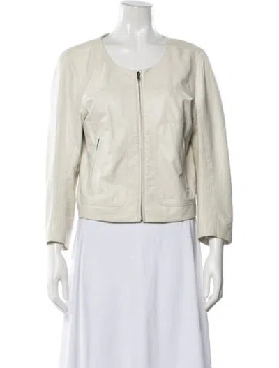Pre-owned Joie Leather Jacket In Neutrals