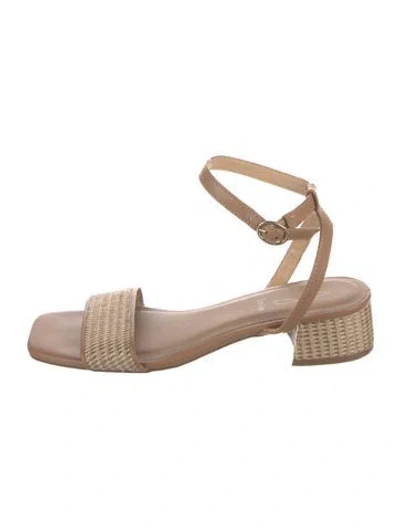 Pre-owned Joie Leather Leather Trim Embellishment Sandals In Neutrals
