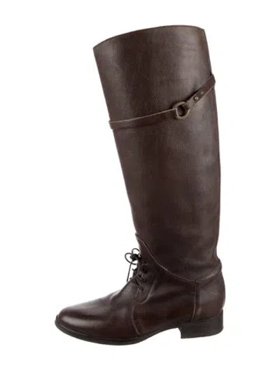 Pre-owned Joie Leather Riding Boots In Brown