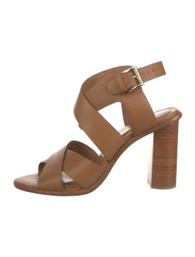 Pre-owned Joie Leather Sandals In Brown