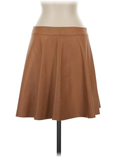 Pre-owned Joie Leather Skirt In Tan