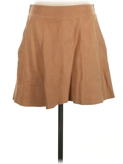 Pre-owned Joie Leather Skirt In Tan
