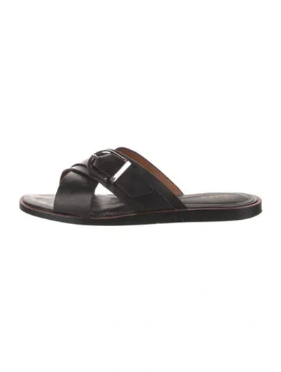 Pre-owned Joie Leather Slides In Black