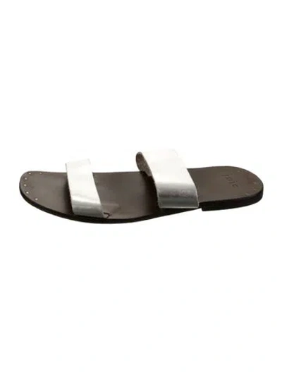 Pre-owned Joie Leather Slides In Silver