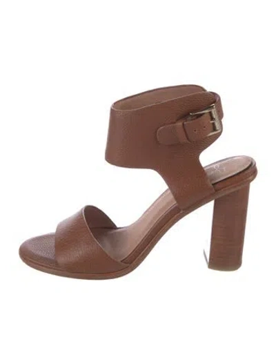 Pre-owned Joie Leather Slingback Sandals In Brown