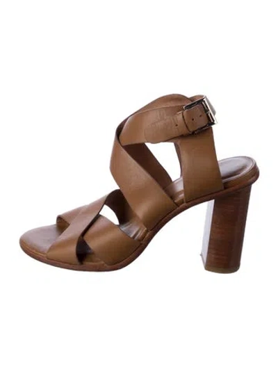 Pre-owned Joie Leather Slingback Sandals In Brown