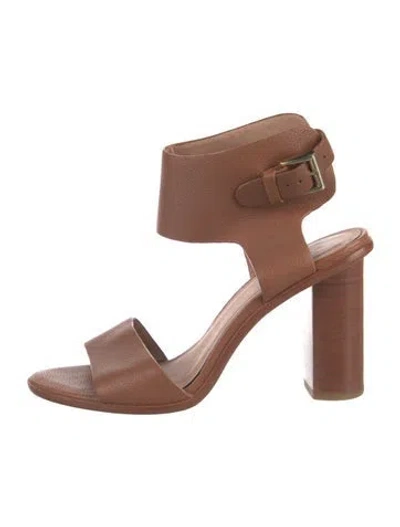 Pre-owned Joie Leather Slingback Sandals In Brown