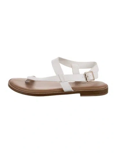 Pre-owned Joie Leather Slingback Sandals In White