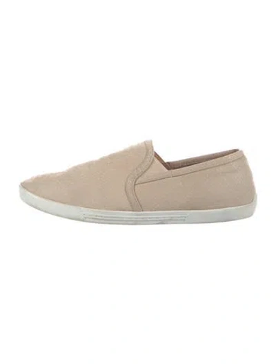 Pre-owned Joie Leather Sneakers In Neutral