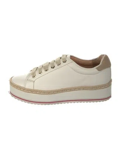 Pre-owned Joie Leather Sneakers In Neutral