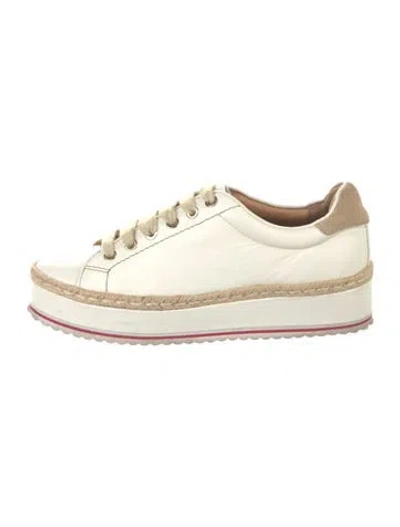 Pre-owned Joie Leather Sneakers In White