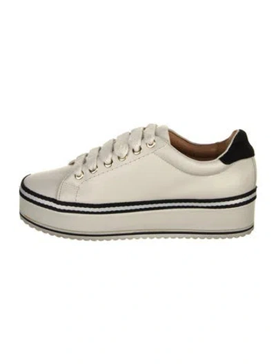 Pre-owned Joie Leather Sneakers In White