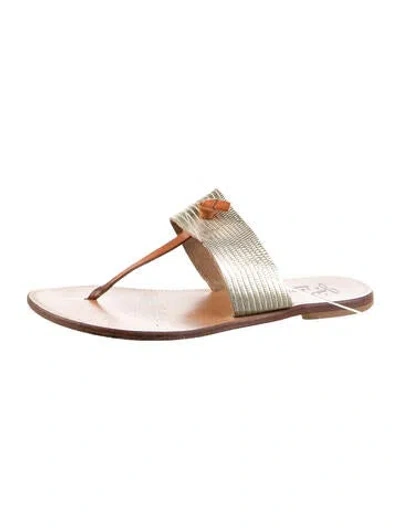 Pre-owned Joie Leather T-strap Sandals