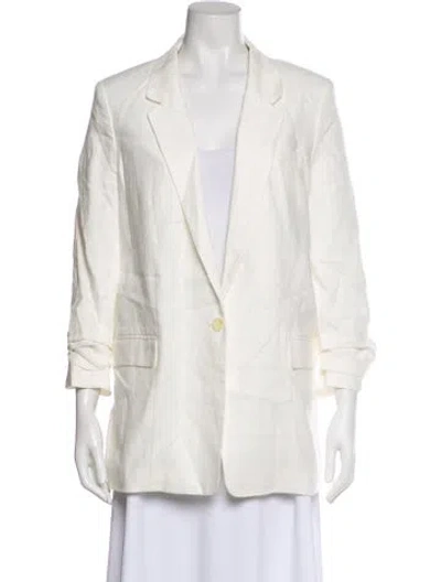 Pre-owned Joie Linen Blazer In White