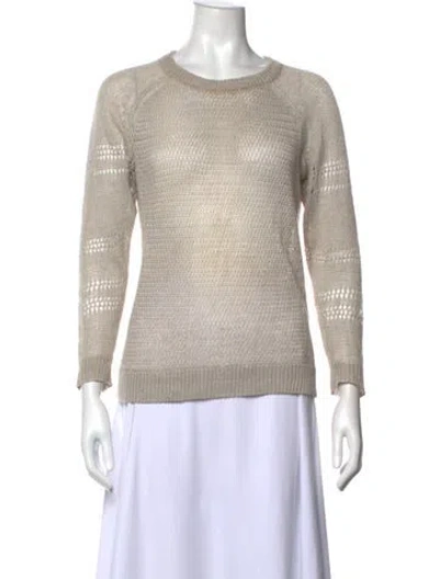 Pre-owned Joie Linen Crew Neck Sweater In Neutrals