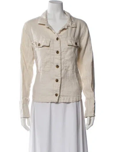Pre-owned Joie Linen Denim Jacket In Neutral