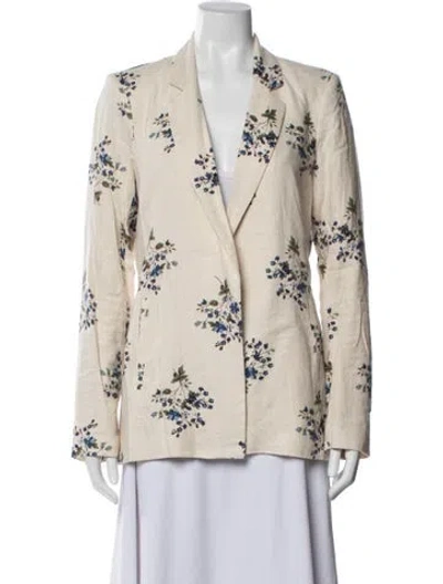 Pre-owned Joie Linen Floral Print Blazer In Multicolor