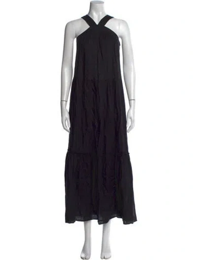 Pre-owned Joie Linen Long Dress In Black
