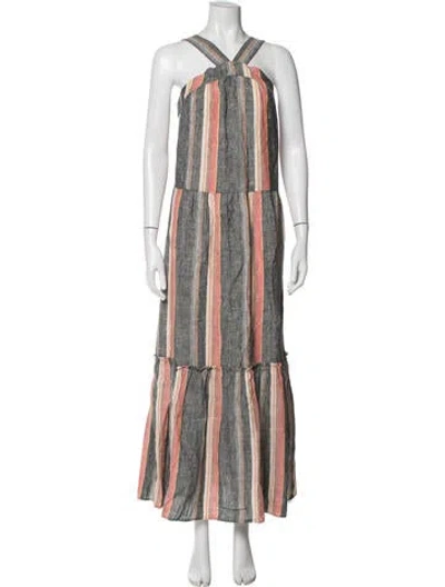 Pre-owned Joie Linen Long Dress In Multicolor