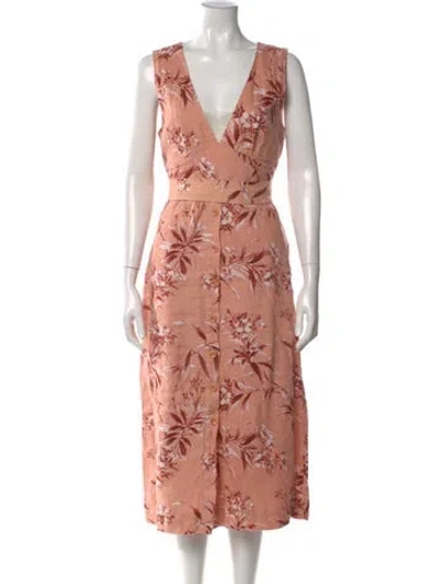 Pre-owned Joie Linen Long Dress In Pink