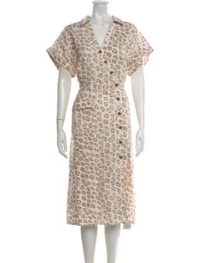 Pre-owned Joie Linen Long Dress W/ Tags In Neutral