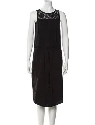 Pre-owned Joie Linen Midi Length Dress In Black