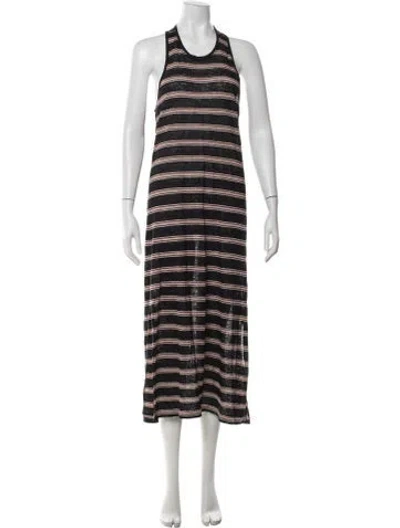 Pre-owned Joie Linen Midi Length Dress In Black
