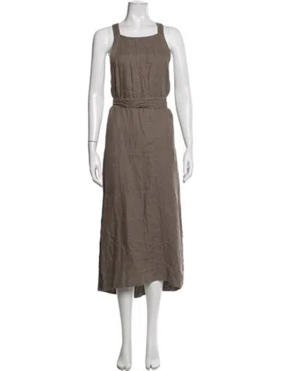 Pre-owned Joie Linen Midi Length Dress In Brown