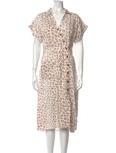 Pre-owned Joie Linen Midi Length Dress In Neutrals