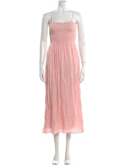Pre-owned Joie Linen Midi Length Dress In Pink