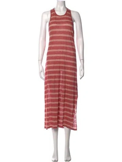 Pre-owned Joie Linen Midi Length Dress In Pink