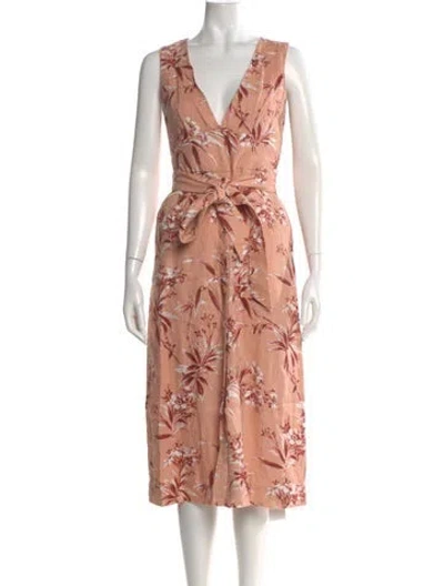 Pre-owned Joie Linen Midi Length Dress W/ Tags In Pink