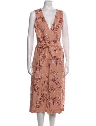 Pre-owned Joie Linen Midi Length Dress W/ Tags In Pink