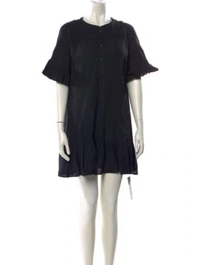 Pre-owned Joie Linen Mini Dress In Black