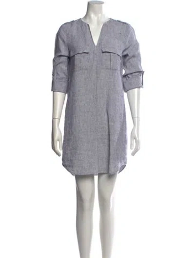 Pre-owned Joie Linen Mini Dress In Blue