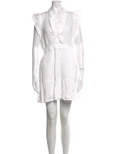Pre-owned Joie Linen Mini Dress In White