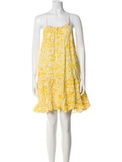 Pre-owned Joie Linen Mini Dress In Yellow