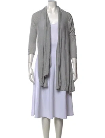 Pre-owned Joie Linen Open Front Sweater In Grey