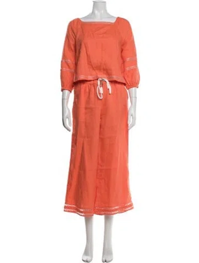 Pre-owned Joie Linen Pant Set W/ Tags In Orange