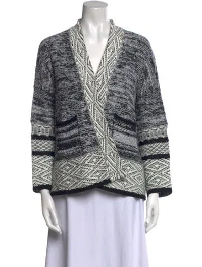 Pre-owned Joie Linen Printed Sweater In White