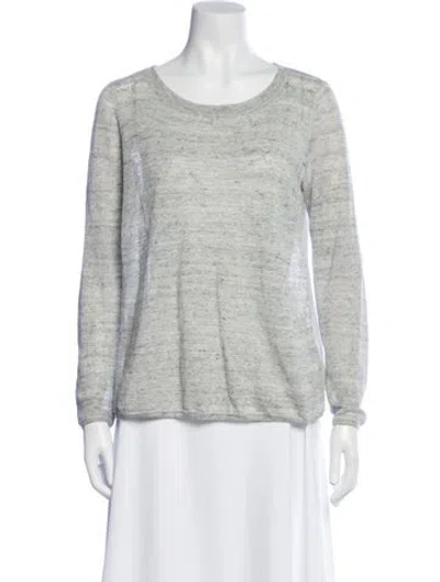Pre-owned Joie Linen Scoop Neck Sweater In Gray