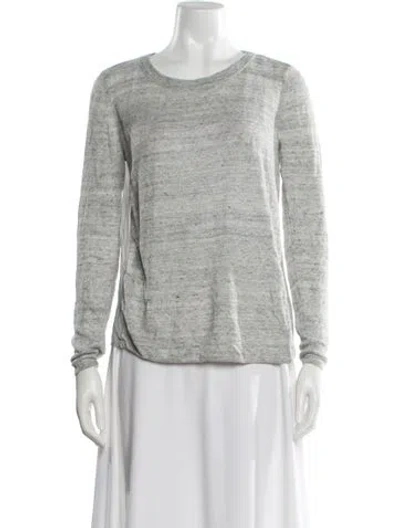 Pre-owned Joie Linen Scoop Neck Sweater In Gray