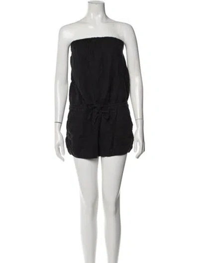 Pre-owned Joie Linen Strapless Romper In Black