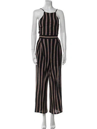 Pre-owned Joie Linen Striped Jumpsuit In Multi